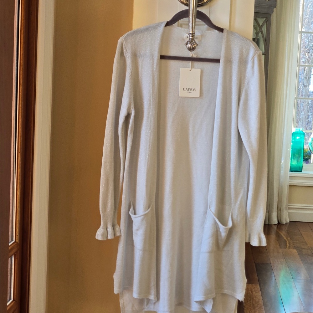 Lafee Paris Open Front Cardigan Sweater New